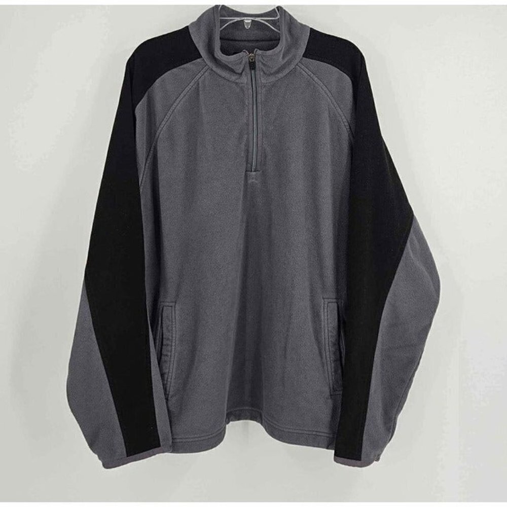 Graphite Sport Men Gray Black Mock Neck 1/4 Zip Pullover Sweater Sz XL